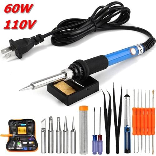 60W Electric Soldering Iron Set Temperature Adjustable Electric Soldering Iron Welding Tool Kit Professional Soldering Iron Kit