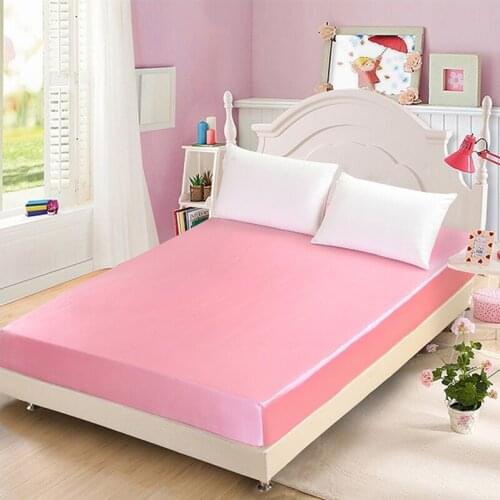 Hot Sale Ice Silk Anti-fouling Anti-mite Fitted Sheet Mattress Smooth Bed And Solid Sheets With Cover Comfortable Fadeless Elast