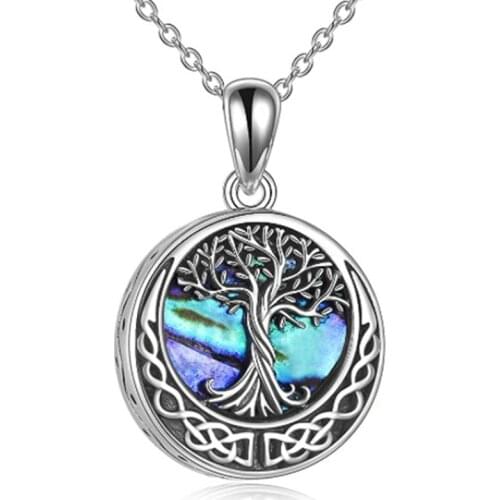 Tree Of Life Cremation Urn Necklace Pendant Ashes Souvenir Stainless Steel Commemorative Ashes Pendant Necklace Unisex