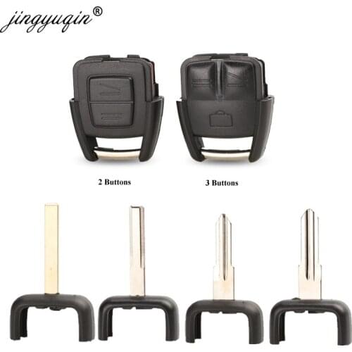 Jingyuqin 10pcs 2/3 Buttons Remote Car Key Shell for Vauxhall Opel Astra Zafira Omega Vectra Uncut Blade Car Key Case Fob Cover