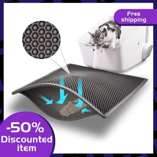 2021 Pet Cat Litter Mat Double Layer Litter Cat Bed Pads Trapping Pets Litter Box Mat Pet Product Bed For Cats House Clean Mat