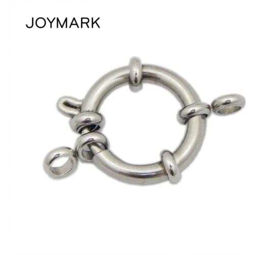 Round Stainless Steel Spring Clasps 12mm 14mm 16mm 18mm Multidirectional Clasp Closure DIY Jewelry Components Wholesale BXGC-229
