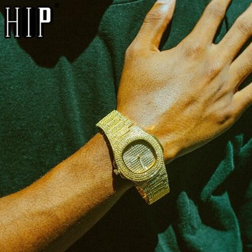 Iced Out Mens Watches Luxury Date Quartz Wrist Watches With Micropave CZ Stainless Steel Hip Hop Watch For Women Men Jewelry