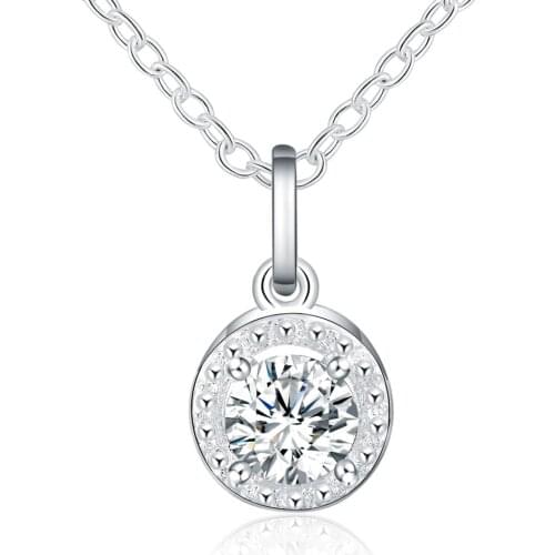LN022 NEW silver color necklace jewelry women wedding fashion Cross CZ crystal Zircon stone pendant necklace Christmas giftb