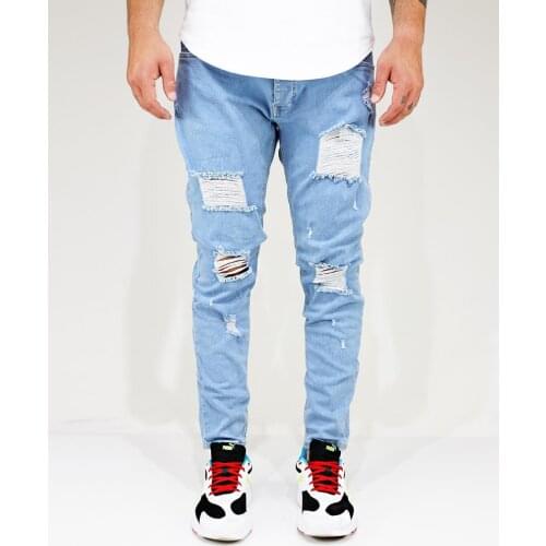 SikSilk Distressed Light Blue Mens Jeans