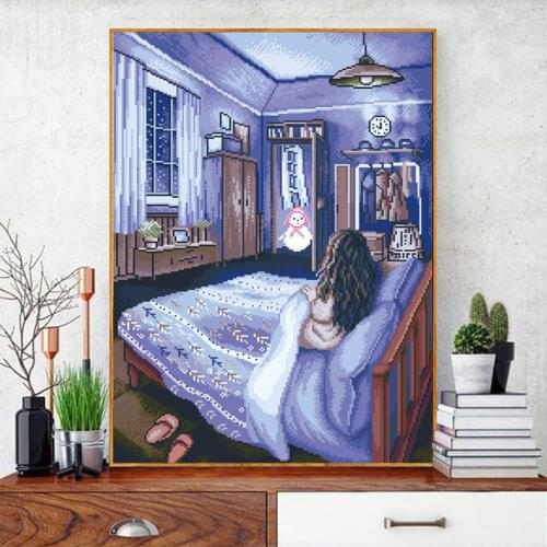 Needlework DIY Cross Stitch Sets 11CT Embroidery Kits 100% Accurate Printed DMC Canvas Patterns Counted Home Wall Decorate Gift