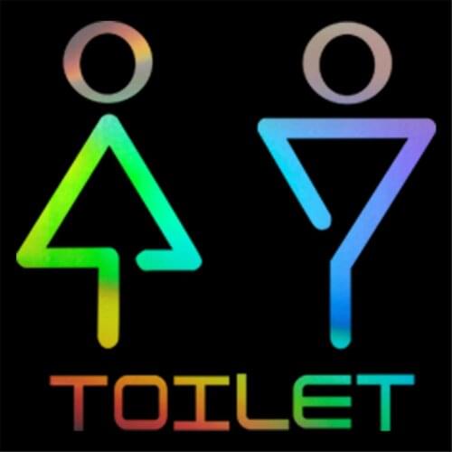 WC Toilet Man and Woman Sign Decal Hotel Store Door Warning Sign Vinyl Sticker