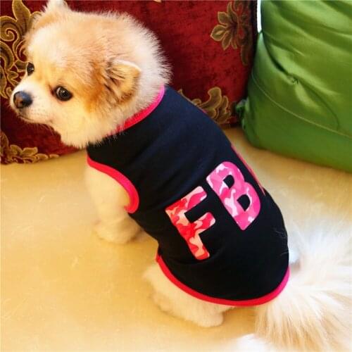 Pet Dog Clothes Comfortable Puppy Cotton Vest Fashion Print Cat Sports Shirt Pets Clothing Spring/Summer Cool Sweatshirt Coats
