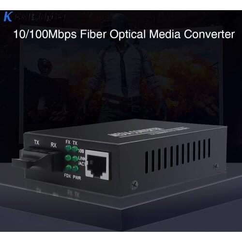 KEBIDUMEI 10/100Mbps Fiber Optical Media Converter Multimode duplex fiber Wavelength 850nm 2km RJ45 to SC Connector