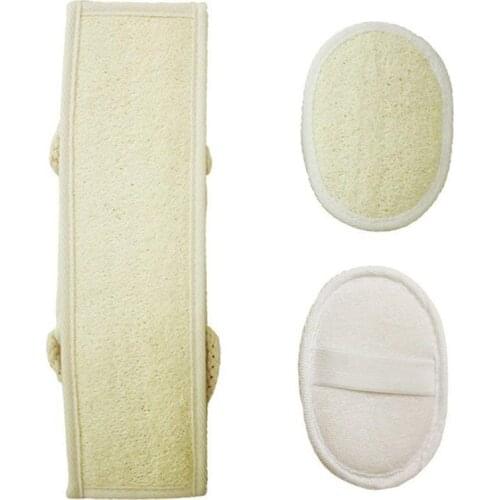 Loofah Exfoliating Back Scrubber For Shower, Double Side Scrubbing Strap, Body Bath Sponge with 100% Natural Luffa, Back Washer