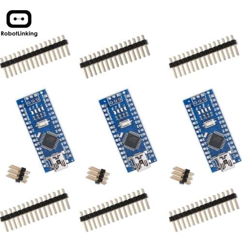 Nano V3.0,Nano board CH340/ATmega328P without USB cable, compatible with Arduino Nano V3.0 (Nano x 3 without cable)