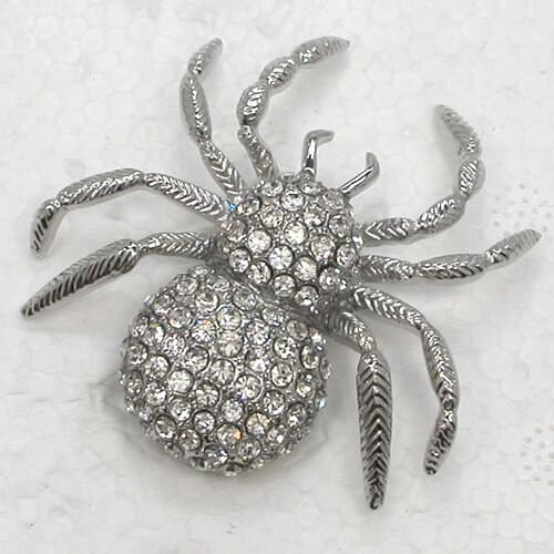 Clear Rhinestone Spider Pin brooches C959 A