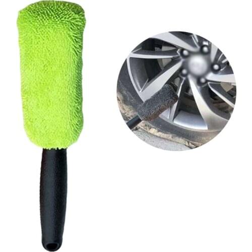 652F Car Microfiber Wheel Tire Tyre Rim Plastic Handle Brush Washing Cleaning Tools