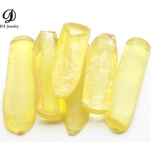 Synthetic Corundum Uncut Raw Material Yellow Sapphire Rough Stone For Jewelry Loose Stone Making