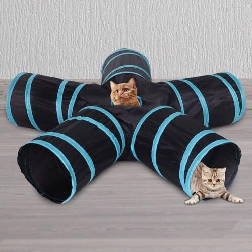 Collapsible Cat Tunnel Toy Pet Tube For Exercise And Entertainment Kitten Hideaway Tunnel For Easy To Take Anywher