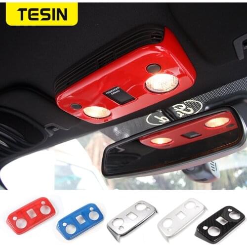TESIN Interior Moulding ABS Car Roof Reading Light Lamp Panel Decoration Cover Stickers for Ford Mustang 2015+ Car Accessories