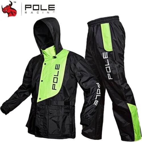 POLE Waterproof Motorcycle Rain Suit Raincoat+Rain Pants Poncho Motorcycle Rain Jacket Motorbike Riding Rain Coat Motorcycle