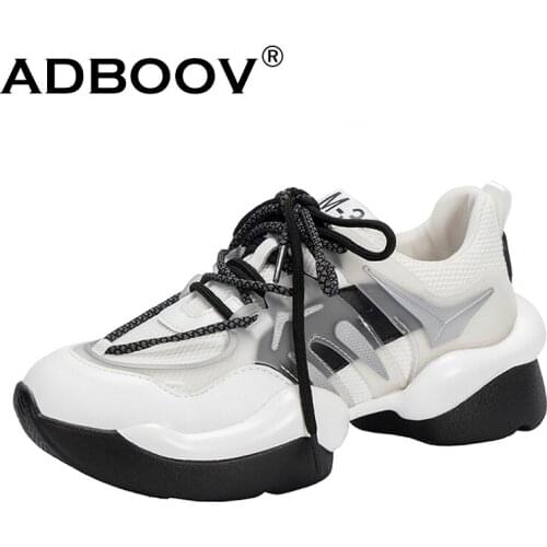 ADBOOV High Fashion Platform Sneakers Women Chunky Casual Shoes Ladies Footwear