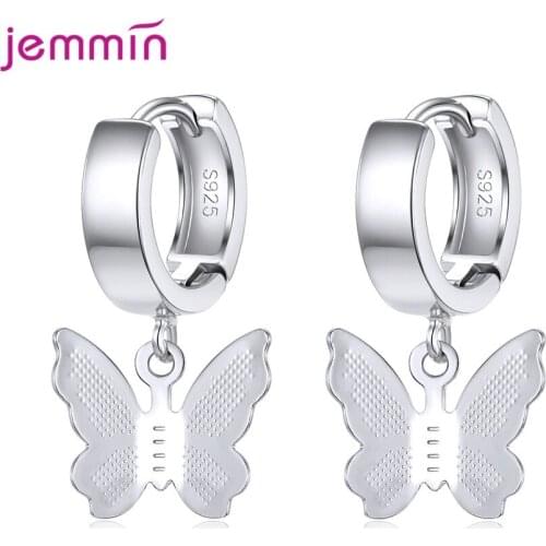Best Personality Animal Fine Jewelry Drop Earrings S925 Silver Butterfly Women Fashion Dangle Earring Gift For Engagement Party