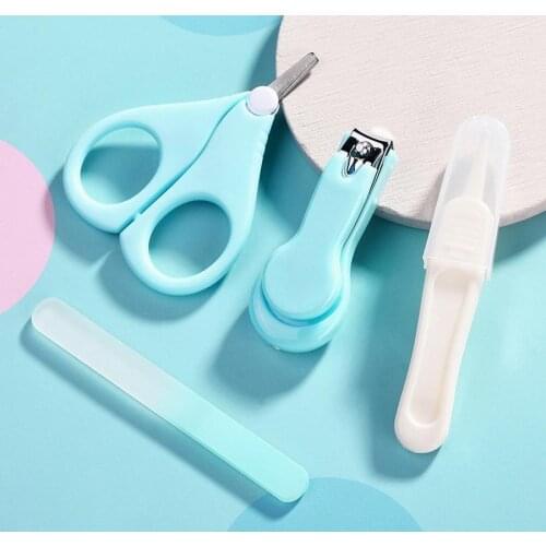 100set Newborn Kids Nail Scissors 4pcs/Set Baby Safe Health Care Kit Hardware Manicure Hair Nail Clippers Care Tools