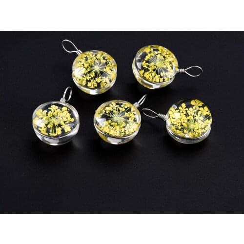 16# Iron Wire Glass Ball And Flowers Glass Not Natural Stone For DIY Earrings Bracelet Necklace Jewelry Making Beads #IZ308