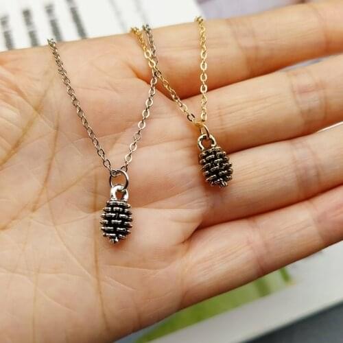 2021 New Fashion Pinenut Pendant Necklace Gift For Women Party Vintage Golden Silver Color Neck Jewelry Alloy Wholesale