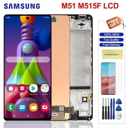 6.7" Original Screen For Samsung Galaxy M51 M515F Lcd Display Touch Screen Digitizer For Samsung M51 SM-M515F SM-M515F/DSN