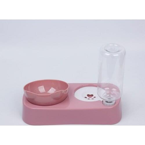 Pet Cat And Dog Neck Guard Anti-overturning Automatic Drinking Fountain Food Bowl Three Colors Available