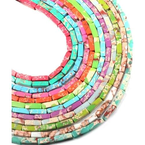 Natural Stone Beads Emperor Stone 4x13mm Rectangular Column Shape Loose Stone Beads For Jewelry Making DIY Bracelet Necklace