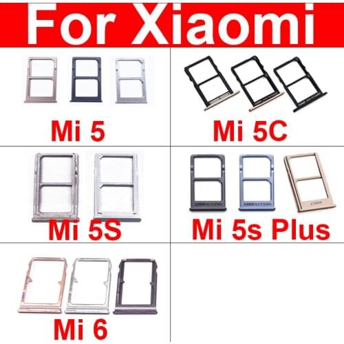 SIM Card Tray Holder For Xiaomi MI 6 6X MI6 Mi6X Sim Reader Card Slot Socket Adapters Cell Phone Replacement Repair Parts