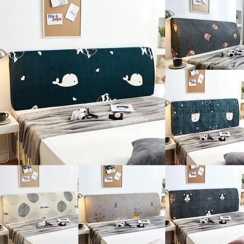Elastic Bear Printed Bed Head Back Cover Universal Dustproof Headboard Cover Protector All-inclusive Headboard Case For BedRoom