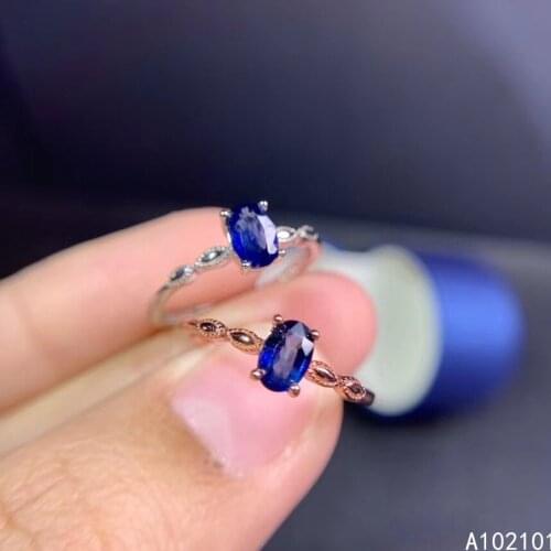 KJJEAXCMY fine jewelry S925 sterling silver inlaid natural sapphire girl fashion ring support test Chinese style hot selling