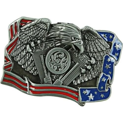 Western Cowboy The United State of American Flag Eagle Belt Buckle