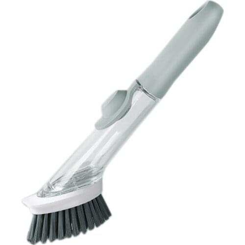 Kitchen Long Handle Cleaning Brush Kitchen Brush Pot with Removable Brush Sponge Dispenser Dishwashing Brush