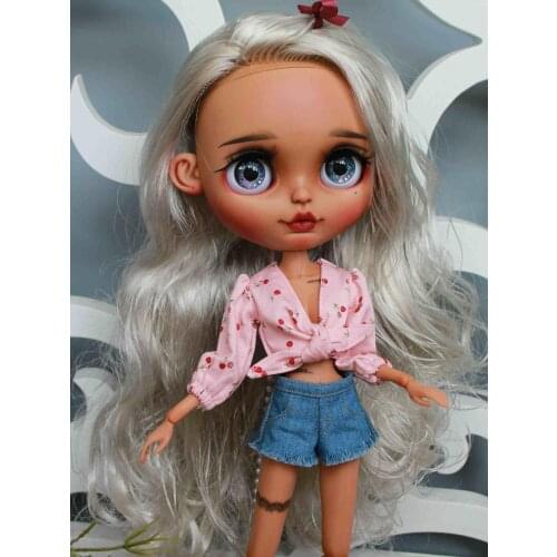 Customization doll Nude joint body blyth doll black skin