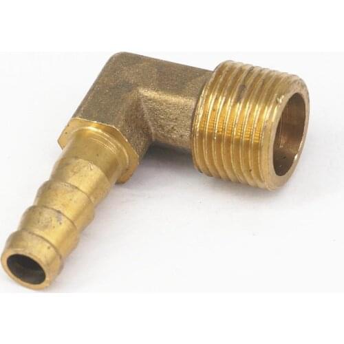 LOT 2 Hose Barb I/D 8mm x 3/8" BSP Male Thread Elbow Brass coupler Splicer Connector fitting for Fuel Gas Water