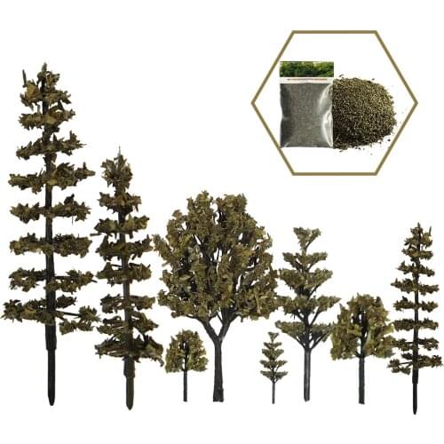 Multi-size Model Tree Withered Leaves, Miniature Tree Plant Making Accessories, Architectural Landscape Scenery Diorama 20PCS