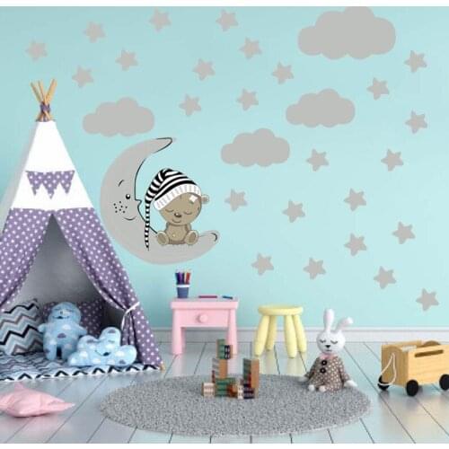 Cartoon Kids Room Decoration Wall Stickers Bedroom Living Room Backdrop Wall Decoration Removable Art Decals for Furniture