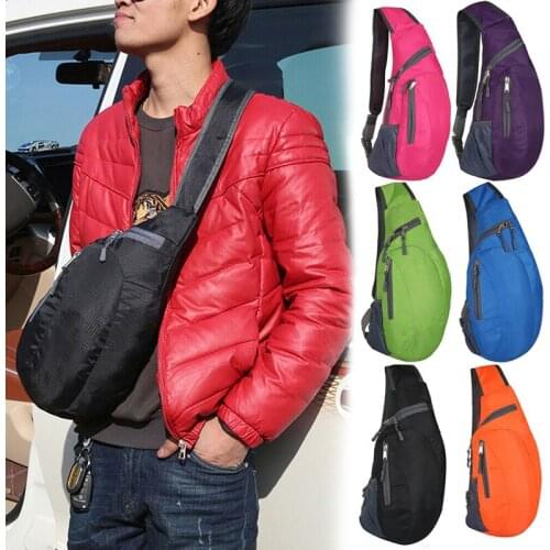 Mens Chest Bags Foldable Waterproof Crossbody Shoulder Bags Daily Travel Backpack -OPK