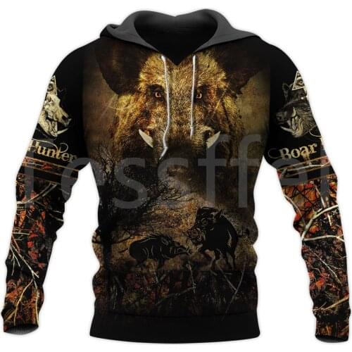 Tessffel Hog Hunting Boar Hunter Animal Camo Tattoo Harajuku Pullover 3DPrint Men/Women Tracksuit Unisex Casual Funny Hoodies N6