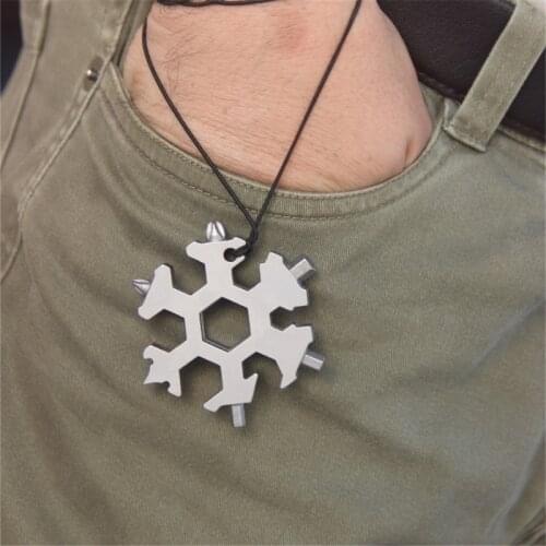 Wonderlife Hand tool sets outdoor multifunctional tool edc 6 angle snowflake wrench EDC mini Stainless Steel wrench tool set