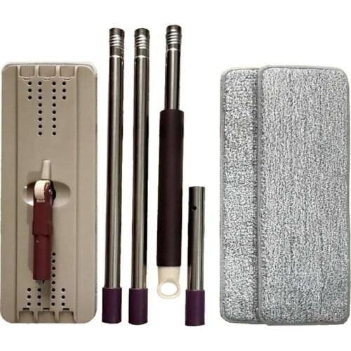 Floor Mop with 2Pcs Cloth Quick-Drying Mop One Mop Immediately Clean Without Leaving Stains 360 Degree Angle Adjustment