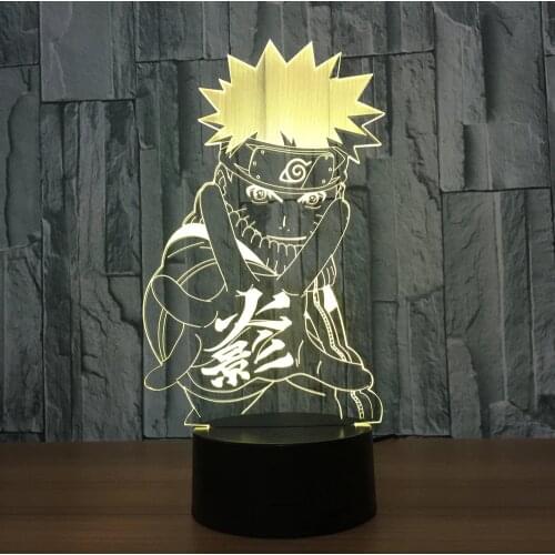 Naruto Action Figure Uzumaki Naruto 3D LED Night Light Table Lamp 3D Lamp Novelty Nightlight Decoration for Xmas Gift