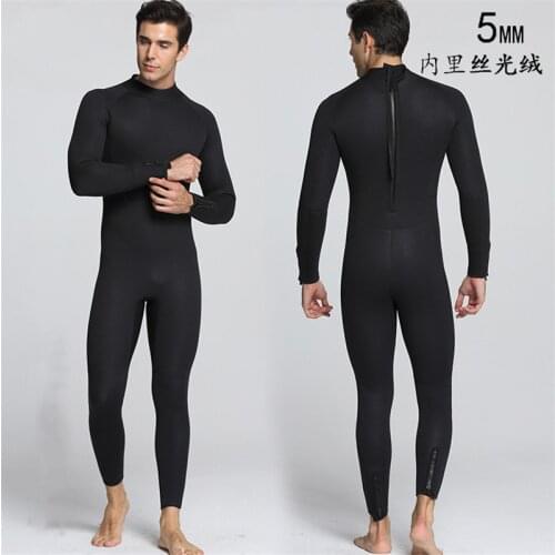 Man 5mm Neoprene Laminated With Mercerized Velvet Thermal Keep Warm Scuba Surfing Clothing Full Diving Wetsuit