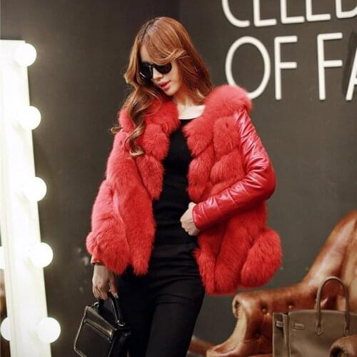 2017 New Fashion High Quality Elegant Womens Faux Fur Coat Grass Womans Jacket Winter Faux Fur Vest Large Size S-3XL