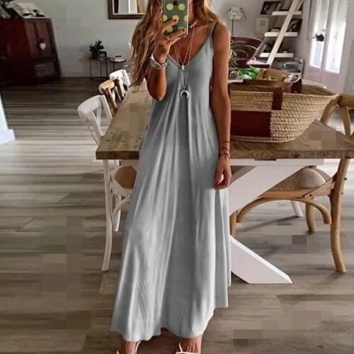 Womens Dress New Sleeveless Long Elegant Color Contrast Floor Dress Party Dress Thin And Thin Women