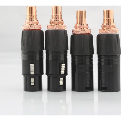 Neutrik XLR to RCA Female Socket Adapter plated Red RCA plug