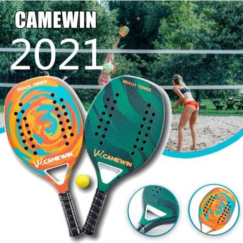 2021 CAMEWIN Professional Carbon and Glass Fiber Beach Tennis Racket Soft Face Paddle Sports Tennis Racquet Padel Racket