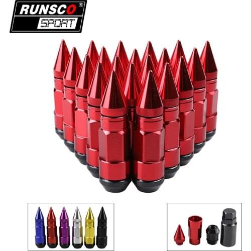 84mm Wheel Nuts M12X1.5/M12X1.25 Composite Nuts Anti Theft Alloy Aluminum Lock Wheel Lug Nut With Spikes 20PCs/lot