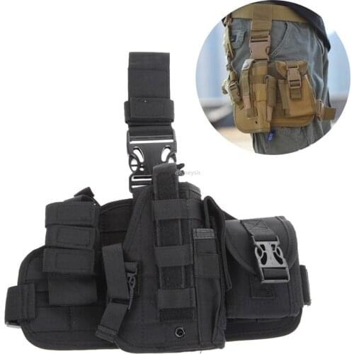 Adjustable Tactical Gun Holster Pistol Thigh Holster W/ Detachable Magazine Pouch for Glock 17 19 23 32 36 Airsoftsports
